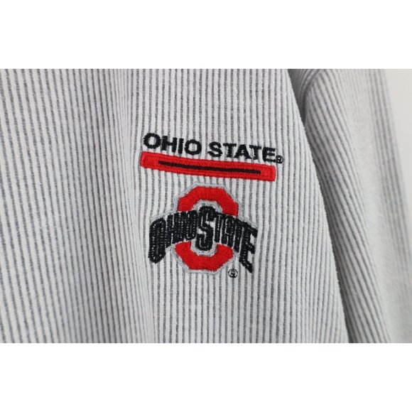 Vintage 90s Mens Large The Ohio State University Ribbed Knit Sweatshirt Gray - Picture 4 of 10